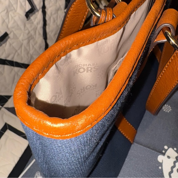 Michael Kors Blue and Brown Tote - Picture 10 of 10